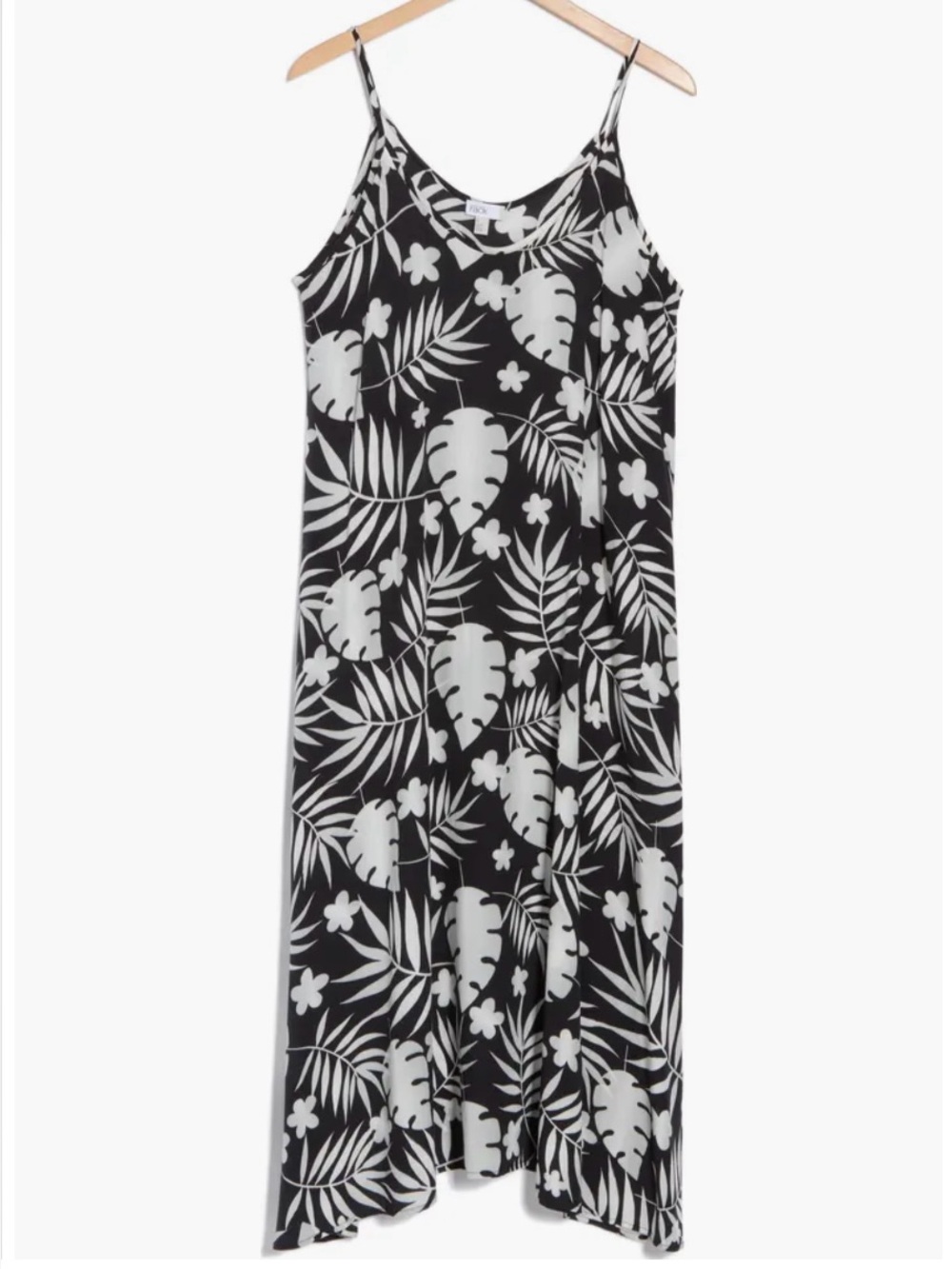 Black & White Tropical Print Slip Dress size S